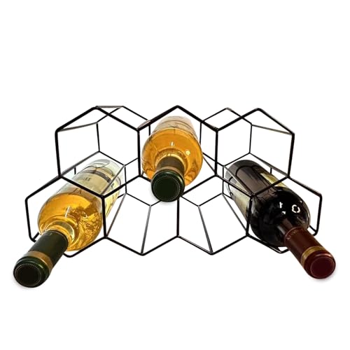 Shichangda Weinhalter-Arbeitsplatte, Weinregal freistehende Theke - Schwarzer freistehender Weinpräsentationsschrank - Lagerregal für Likörflaschen, Barzubehör für die Aufbewahrung von Rot- und