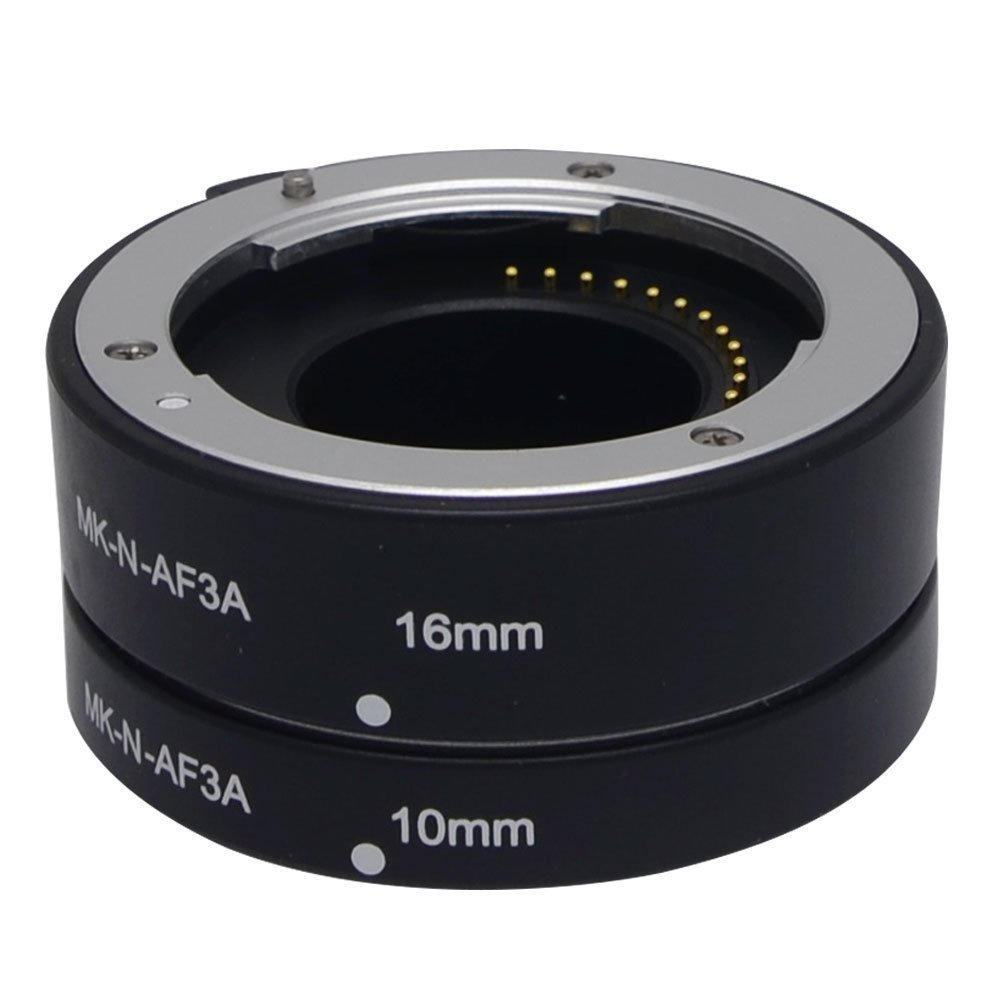 Mcoplus MK-N-AF3-A Metall Makro AF Autofokus Zwischenringe Extension Tube 10mm 16mm Set für Nikon 1 J1 J2 V1
