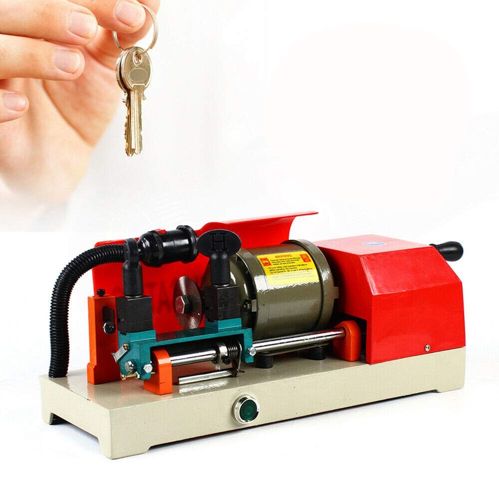 OUKANING Schlüsselkopiermaschine Horizontale Schlüssel Schneidemaschine Schlüsselmaschine Schlüsselfräse Handkurbel Haustürschlüssel Drill Key Cutter Bohrmuldenmaschine Bohrmuldenmaschine
