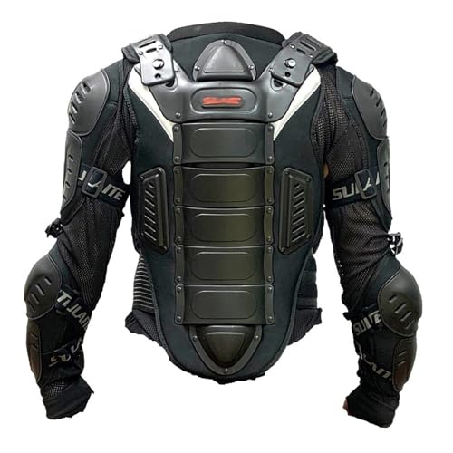 Motorrad-Körperpanzer, Sicherheitsschutz, Wirbelsäulenschutz, Motorrad-Körperpanzer, Sicherheitsjacke mit Rückenprotektor with Neck Brace,L