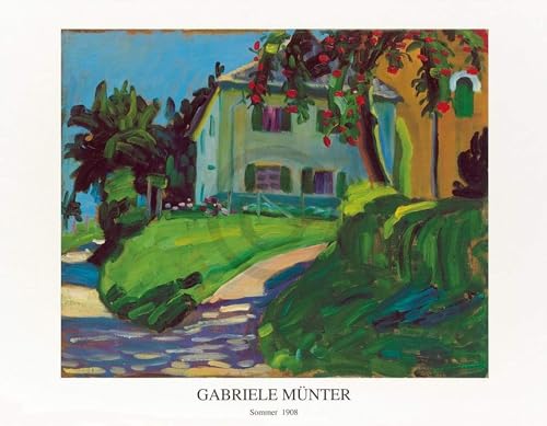 PGM Gabriele Münter - Sommer 1908 Haus mit Apfelbaum Kunstdruck 90x70cm