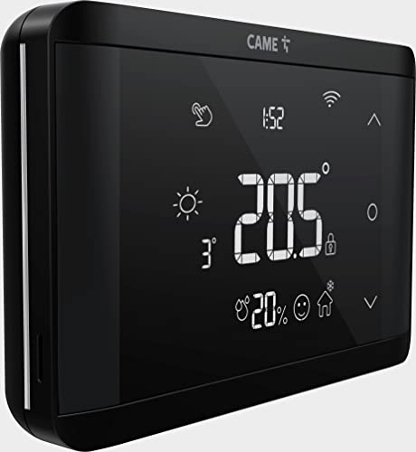CAME TH/750 BK WLAN, smartes Raumthermostat Fußbodenheizung, Schwarz, Bedienung des Thermostat über Touch, App und Alexa