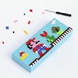 AkmAsk Federmäppchen Kawaii Bausteine Montierte Federmäppchen Box Niedliche Cartoon Stiftbox DIY Studenten Schulbedarf-H