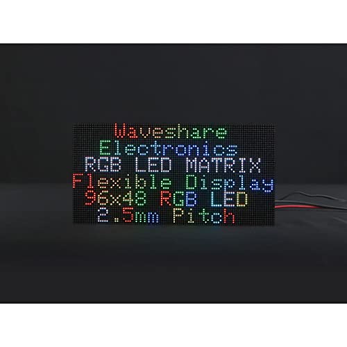 Full Color RGB Flexible LED Matrix Panel for Raspberry Pi 4B+ 4B 3B+ 3B 2B+ Zero W WH Pico ESP32 Ardui 2.5mm Pitch 96×48 Pixels Adjustable Brightness and Bendable PCB