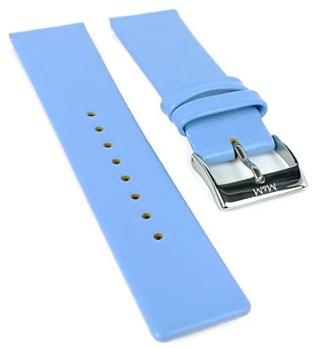 M&M Basic Line 40 Ersatzband 20mm glattes Leder flach blau M11870-620 M11870 11870