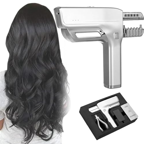 6D-Haarverlängerungsmaschinen-Set, Spurloses Haarverlängerungswerkzeug Für Menschliches Haar, 5-Reihige Haarverlängerungspistole, Einfach Zu Bedienen