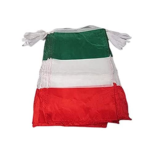 AZ FLAG FAHNENKETTE Italien 12 Meter mit 20 flaggen 45x30cm- ITALIENISCHE Girlande Flaggenkette 30 x 45 cm