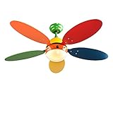 LED Decken Ventilator Kinder Zimmer Leuchte RGB Fernbedienung DIMMBAR BUNT Beleuchutng