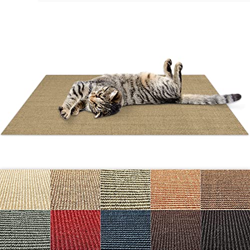 Floordirekt Sisal-Kratzteppich | ideal als Kratzmatte für Katzen | Ohne Kettelung | widerstandsfähig | Katzen-Kratzteppich in vielen Farben und Größen (Rot, 100 cm x 200 cm)