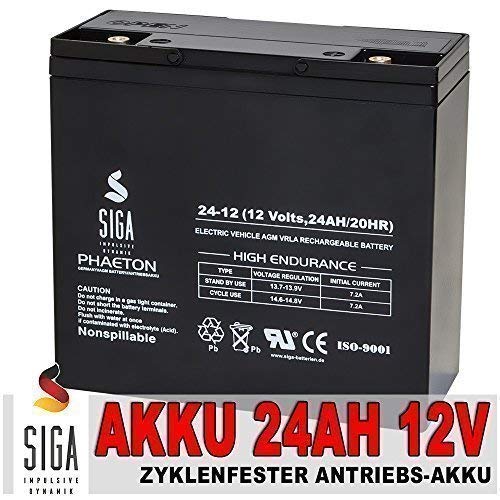 Blei Akku 24AH 12V AGM Gel Batterie ersetzt 17Ah 18Ah 20Ah 22Ah 23Ah