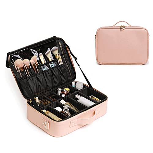 Kosmetik-Organizer Damen große Kapazität Leder stoßfest professionelle Kosmetiktasche Kosmetikerin Aufbewahrungsbox Reisewäsche Make-up Werkzeugtasche Make-up-Aufbewahrungsbox (Color : B, Size : M-3
