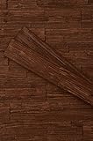 mywoodwall 3D Wandverkleidung Holz Braun Inkl Doppelseitiges Klebeband Chestnut Moderne Wandpaneele Selbstklebend Vintage Wohnzimmer Schlafzimmer Garderobe