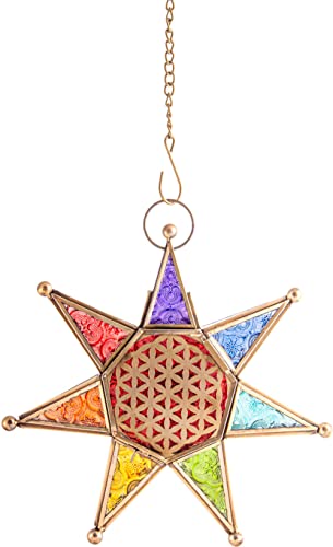 Berk L-01 Orientalisches Licht Chakra Stern mit Kette Laterne für Teelichter
