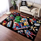 BILIVAN Avengers, Anime-Teppich, Wohnzimmer, Schlafzimmer, Kinder, Nachttisch, Miracle Spider-Man, gemustert, für Jungen, Schlafzimmer, Farbe, rutschfester Teppich (60 x 90 cm)