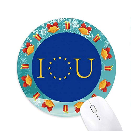 Europäische Union Kontakt I You Mousepad Round Rubber Maus Pad Weihnachtsgeschenk
