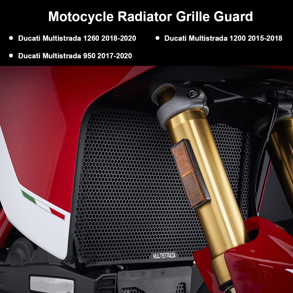 Moto Kühlerschutz Kühler Kühlerabdeckung für Ducati Multistrada 950 2017-2023 Multistrada 1260/S/Enduro/Pro 2018-2023 Multistrada 1200 2015-2018