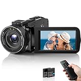 Videokamera Camcorder FHD 1080P 36MP 30FPS Vlogging Kamera für YouTube 3.0'' 270° Drehbarer IPS Bildschirm 16X Digitalzoom IR Nachtsicht Digitalkamera mit Fernbedienung und 2 Batterien