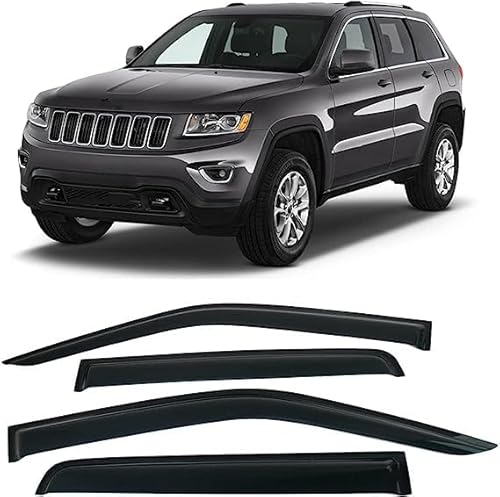VIPOD 4 Stück Auto Seitenfenster Windabweiser Für Jeep Grand Cherokee 2010-2016, Autofenster Regenabweiser Vorn Hinten Wasserdicht Langlebiger