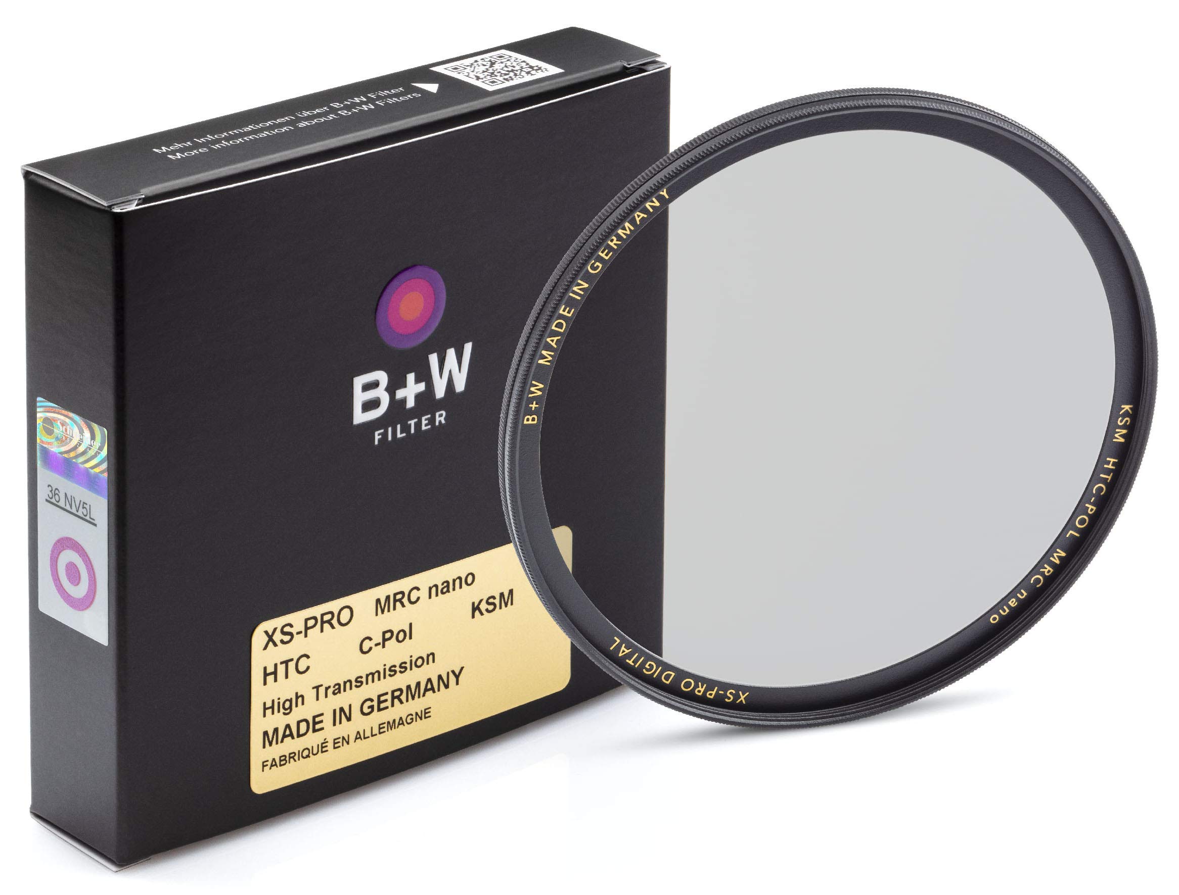 B+W Zirkularer Polarisationsfilter Käsemann (60mm, High Transmission, MRC Nano, XS-Pro, 16x vergütet, slim, Premium)