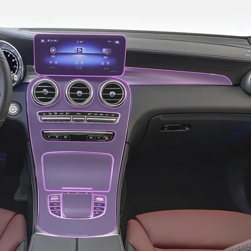 GLZHJ Passend für Mercedes Benz GLC W253 2020-2023 Autoinnenausstattungsfolie transparente TPU-Konsole Anti-Kratz-Resist-Folie