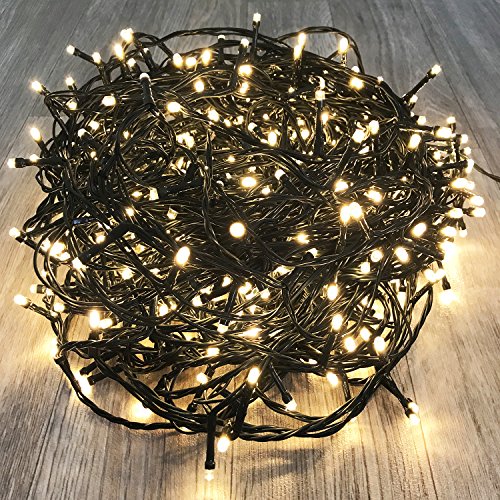 400er LED Tannenbaum Lichterkette Weihnachtslichterkette Warmweiß für Innen & Außen Weihnachtszeit Party Grünes Kabel