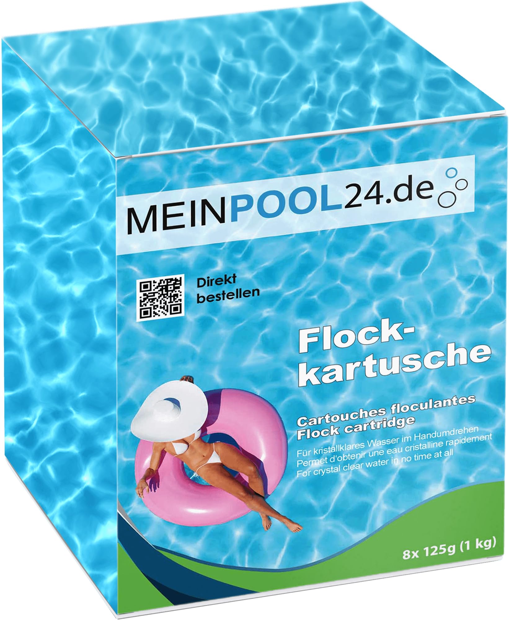 Meinpool24.de 4x1 kg Flockkartuschen Flockungs-Kartuschen für kristallklares Wasser entfernt feinste Schmutzteilchen im Pool