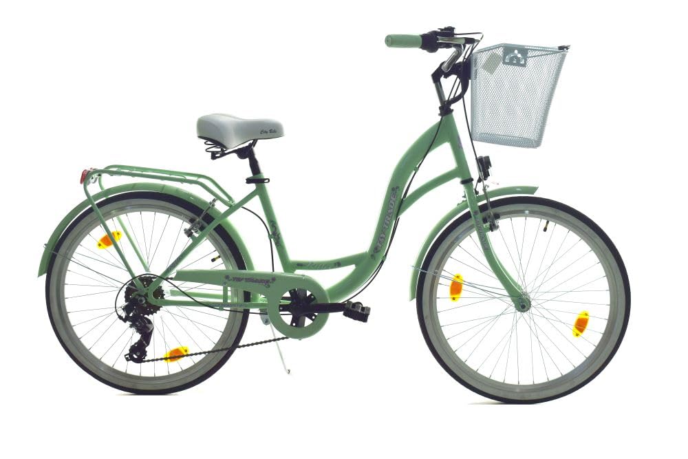 24 Zoll Kinder City Mädchen Fahrrad Mädchenfahrrad Rad Bike Beleuchtung STVO Reflex Mint Grün Shimano 6 Gang