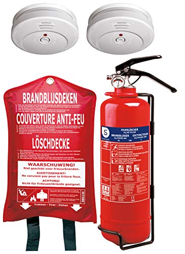 Smartwares fssb-13 Kit Schutzabdeckung Feuer mit 2 Rauchmelder, 1 Löschdecke, 1 FEUERLÖSCHER fssb-13
