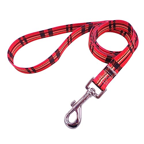 AISHANBAIHUODIAN 1,2 M Haustier Leine Böhmischen Gedruckt Hundeleinen Mode Ethnischen Stil Führt Seil Fit for Kleine Mittelgroße Hunde Chien Walking liefert (Color : British Red Plaid, Size : M 2.0X