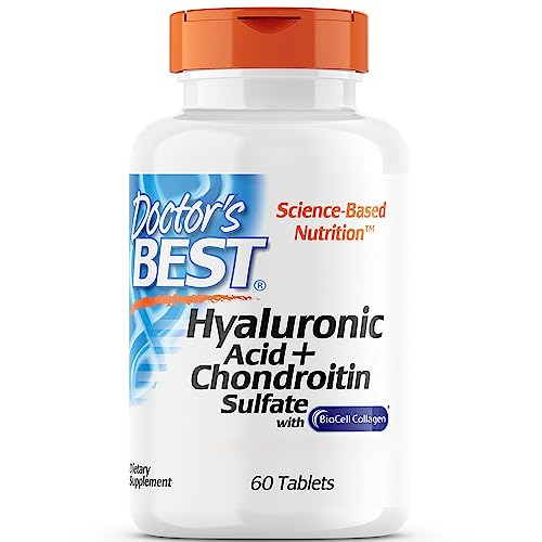 Doctor's Best, Hyaluronic Acid with Chondroitin Sulfate, hochdosiert, 60 Tabletten, Laborgeprüft, Glutenfrei, Sojafrei, ohne Gentechnik