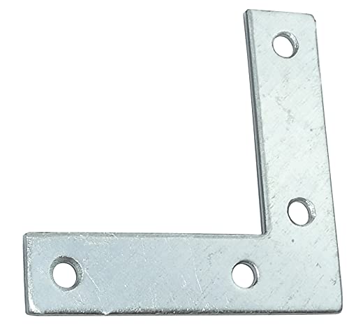 AERZETIX - C50323 - Satz von 50 - Flachverbinder Beschlag Lochplatte Winkel Blech - 50x50x12x1.5mm - aus verzinkter Stahl - Form ''L'' - Anschlussplatte rechter Winkel