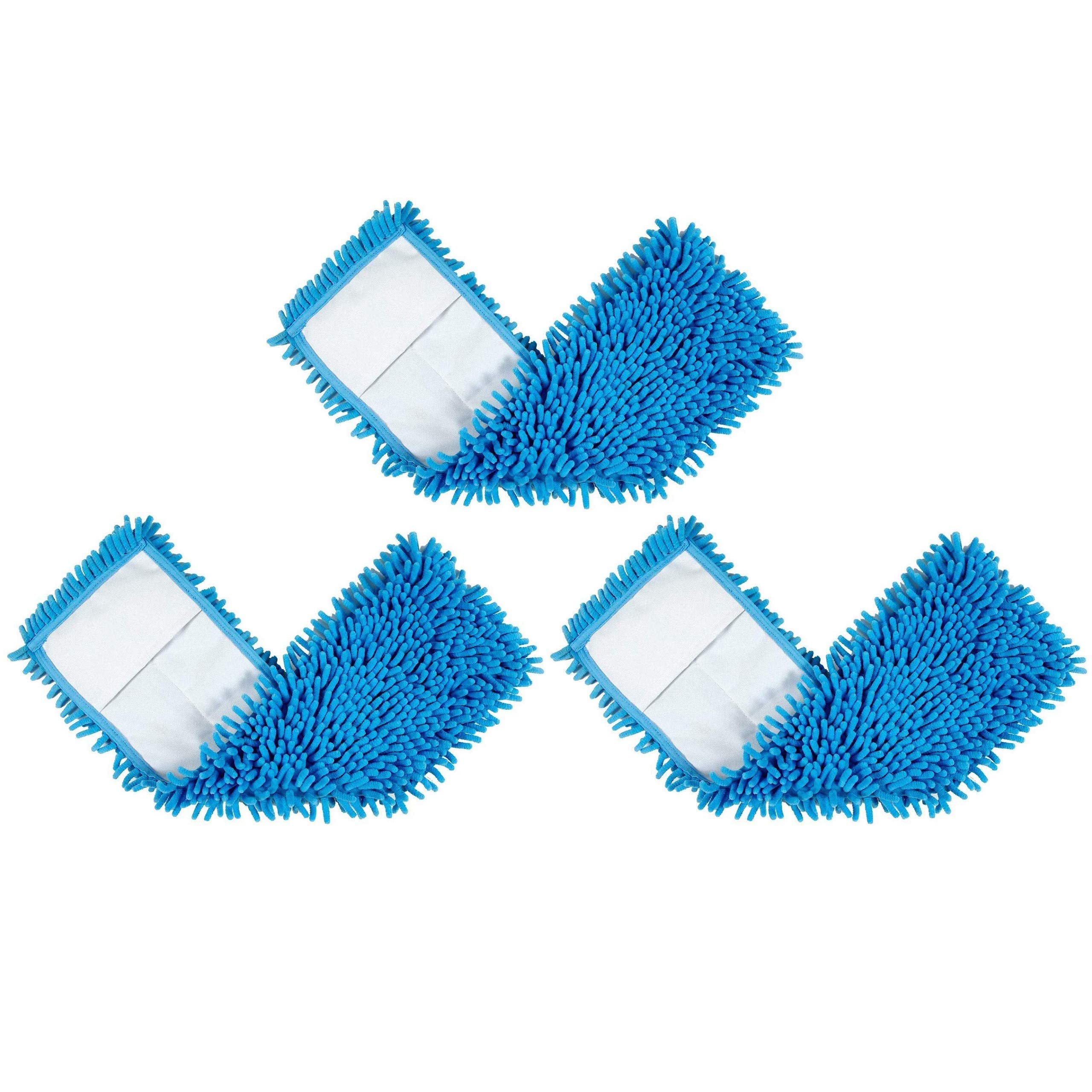 BiOHY Wischmopp 50 cm | Chenille Mopp | Microfasermopp blau (3er-Set) | Ideal für die Reinigung von empfindlichen und glatten Oberflächen