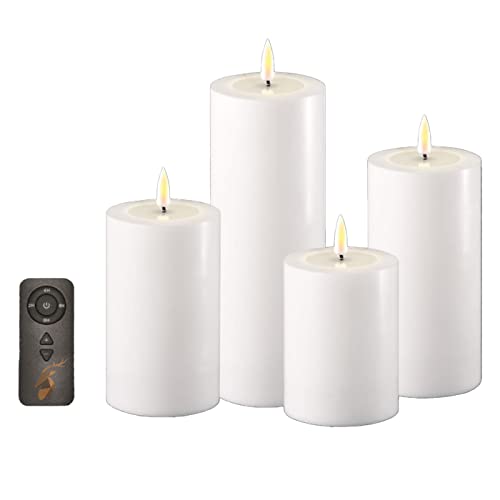 ReWu Deluxe Homeart LED Kerzen Geschenkbox Set mit Fernbedienung und Timerfunktion in Weiß
