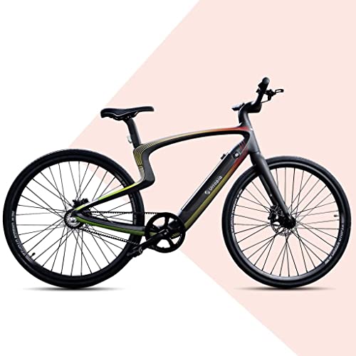 trends4cents NewUrtopia Smartes Voll-Carbon E-Bike Gr. L, Modell Rainbow (schwarz Mehrfarbig) 35Nm Blinker Projektion Anti Diebstahl Navi App Sprachsteuerung KI Ultraleicht