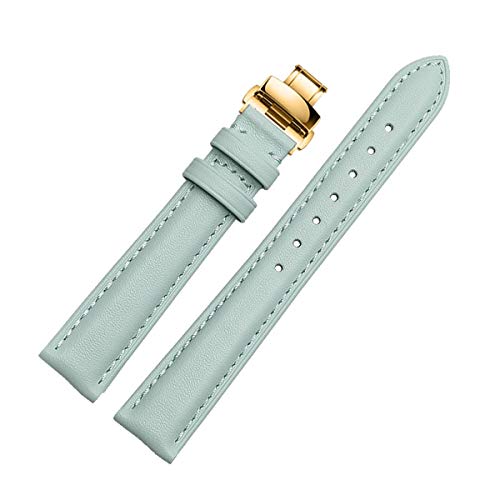 Rose Gold Lederband, Uhrenarmband Blau Schwarz Grau Schmetterling Schliesse Armband 14mm-20mm