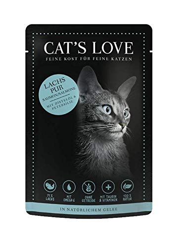 Cat's Love Premium Nassfutter Katze Classic Lachs Pur (Lachs, 12 x 85g)