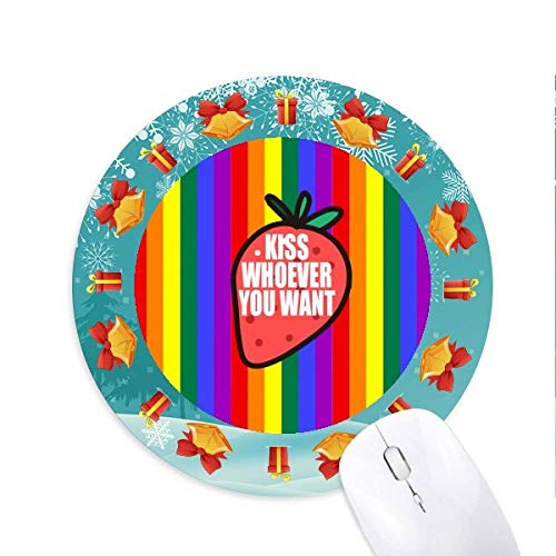 Küss wen du willst Mousepad Round Rubber Mouse Pad Weihnachtsgeschenk