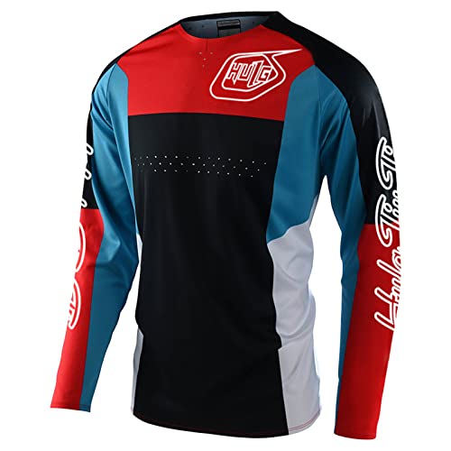 Radfahren Jersey Herren Mountainbike Motocross Jersey Langarm MTB T-Shirt,Shirt Downhill Fahrrad Jersey Schnelltrocknend (Color-14,4XL)