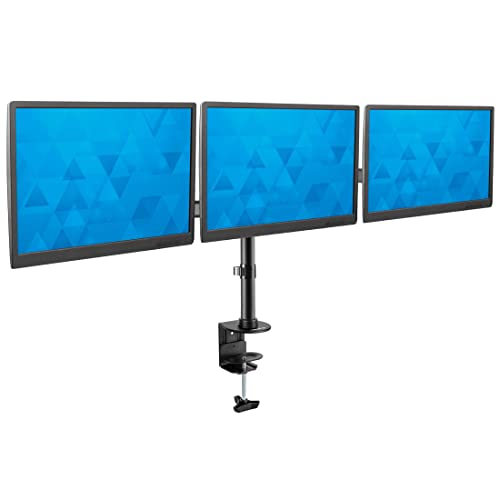Mount-It! Dreifach Monitorhalterung 3-Bildschirm Schreibtischständer für LCD-Computermonitore für 19 20 22 23 24 27-Zoll-Monitore VESA 75- und 100 kompatible (Vollbewegung & Kapazität: 25 kg)