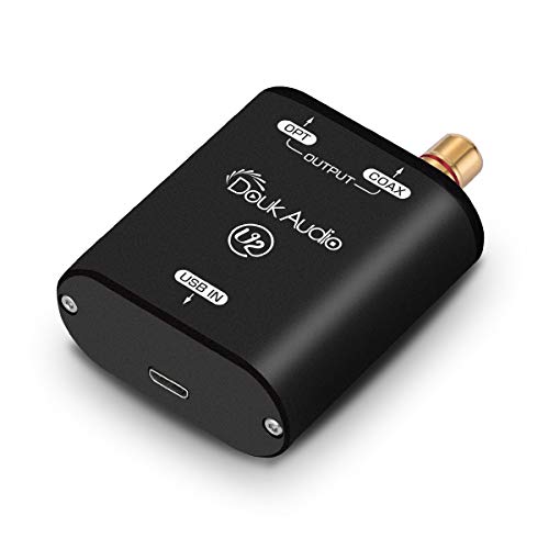 Douk Audio U2 USB Konverter XMOS XU208 Digitale Schnittstelle TOSLINK Coax DSD 192KHz (Schwarz)