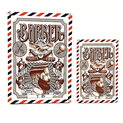 Barber Deko Blechschild Vintage-Dekorationen für Friseur Barbershop Wanddekoration, Metall Poster 2 Größen 29x19x0,2 cm und 40x28x0,2 cm hochwertiges Vintage Blechschild 1 Stück (40 x 28 x 2 cm, No.6)