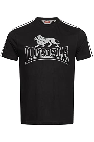 Lonsdale Men's PIERSHILL T-Shirt, Black/White/Grey, M