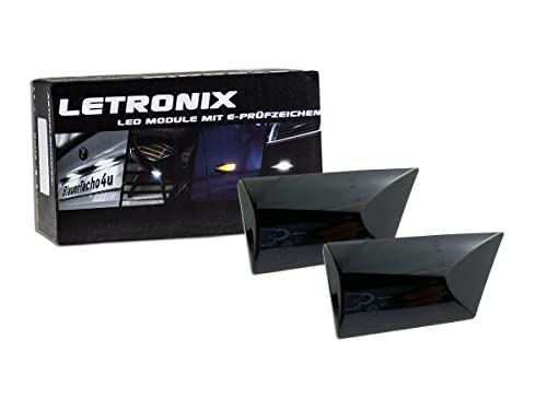 letronix LED Seitenblinker Blinker Module Smoke Schwarz E-Prüfzeichen kompatibel mit: Vectra C 2002-2008 / Signum 2003-2008