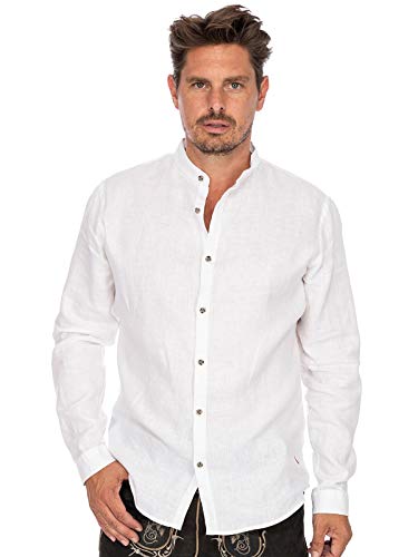 Stockerpoint Herren Hemd Vettel Trachtenhemd, Weiß (Weiss Weiss), Small (Herstellergröße: S)