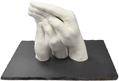 Lucky Hands® Sockel - Veredeln Sie Ihren 3D Handabdruck mit einem wunderschönen Sockel aus Schiefer | vielfältige Gestaltungsmöglichkeiten (Schiefer, 30 x 30 cm)