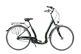 28 Zoll Aluminium City Bike Tiefeinsteiger Fahrrad Shimano 7 Gang Nexus LED dunkelgrün