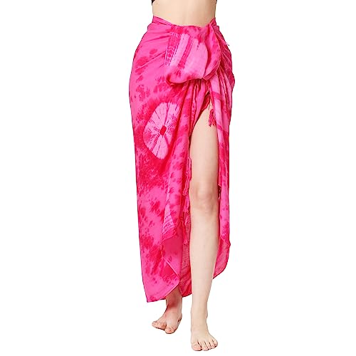 Ciffre Pareo Wickelrock Strandtuch Sarong Sauna Tuch Wandbehang PINK Batik + Schnalle