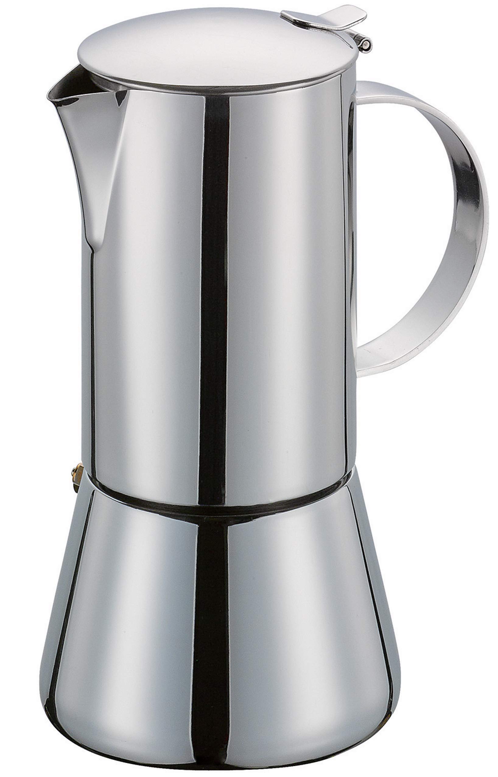 Cilio AIDA Espressokocher 6 Tassen | Edelstahl poliert | für alle Herdarten, auch Induktion geeignet | Ø 9cm, H:17,5cm | italienische Kaffeemaschine | Cafetera | Mokka Maschine