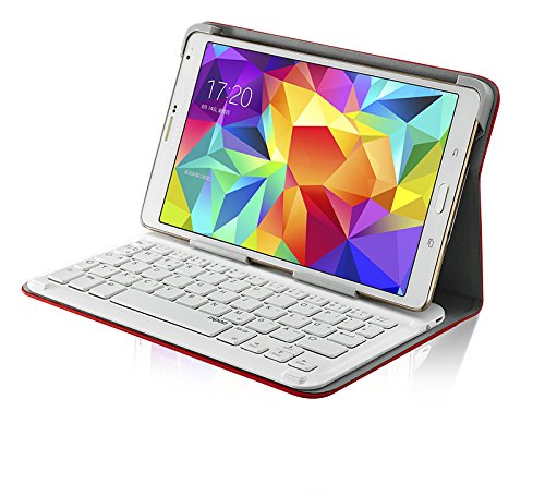 Rapoo TK308 Keyboard Case für Samsung Tablets 8 Zoll und 8.4 Zoll (Bluetooth Tastatur, deutsches Layout) rot