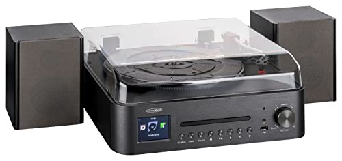 Reflexion HIF-2080 Musikanlage mit Internet- und DAB-Radio und Plattenspieler (DAB+, CD / MP3-Player, Kassette, Bluetooth, USB, SD, AUX-In, Encoding, 160 Watt, Kopfhöreranschluss), anthrazit